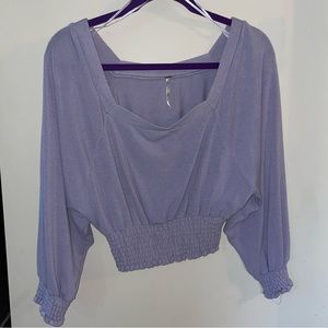 Free People Crop Top with Loose Sleeves